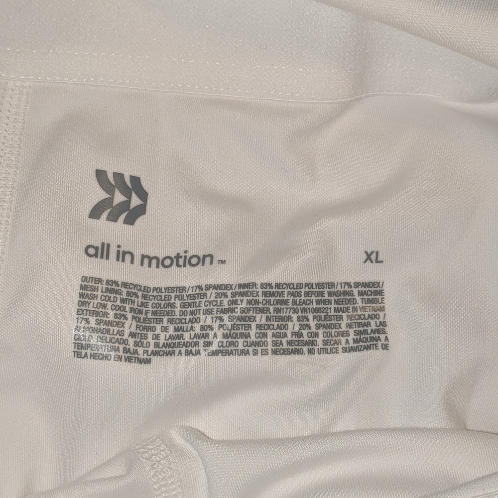 All in Motion White Active Dress Asymmetrical Neckline Built-in‎ Shorts XL - Picture 5 of 11